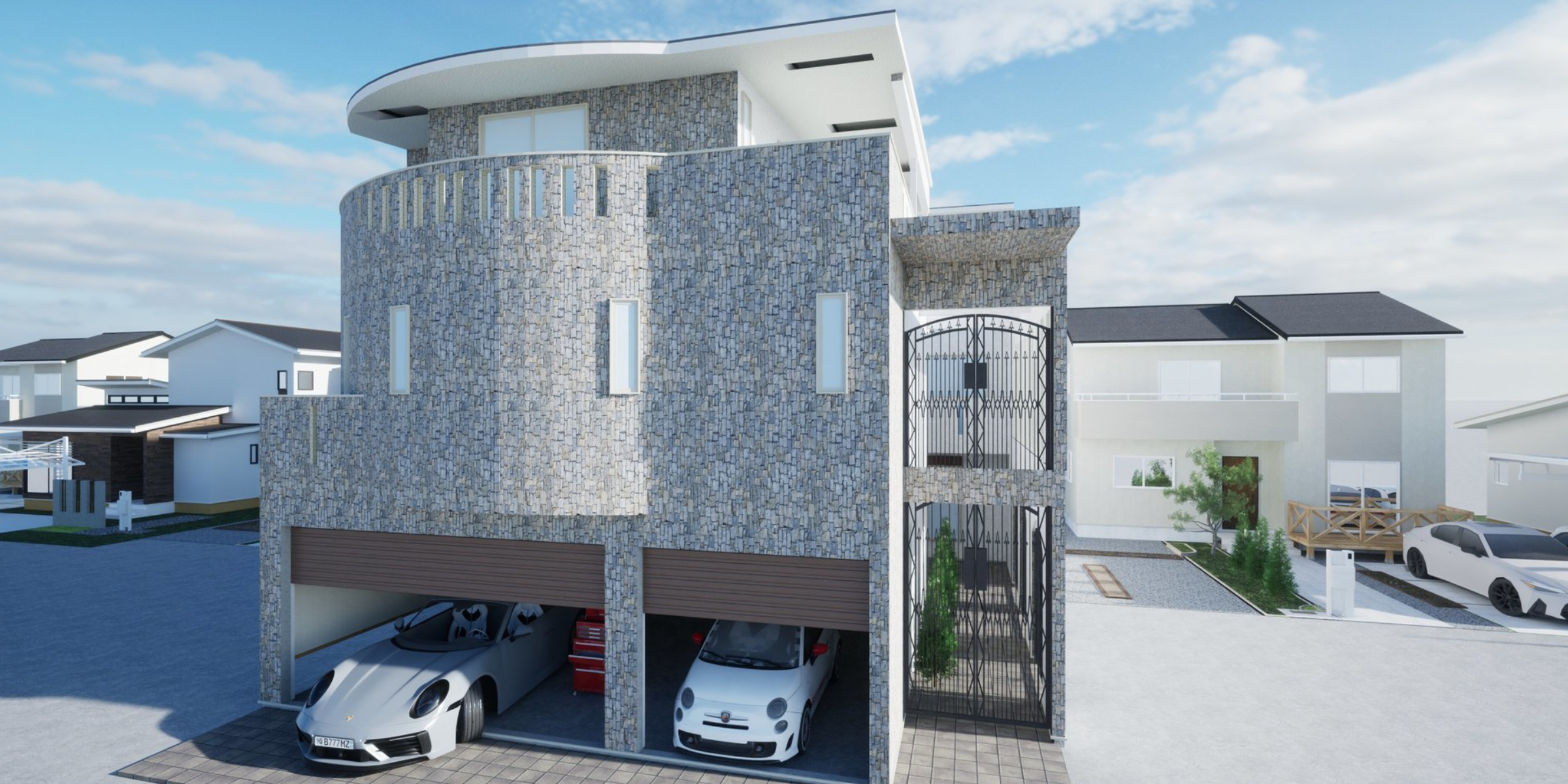 建築CADカラープレゼンシステムwalkinhomeを利用し、建築プレゼンボード・住宅プレゼンテーションを提供。 内観・外観・内装バース製作は外注で解決!