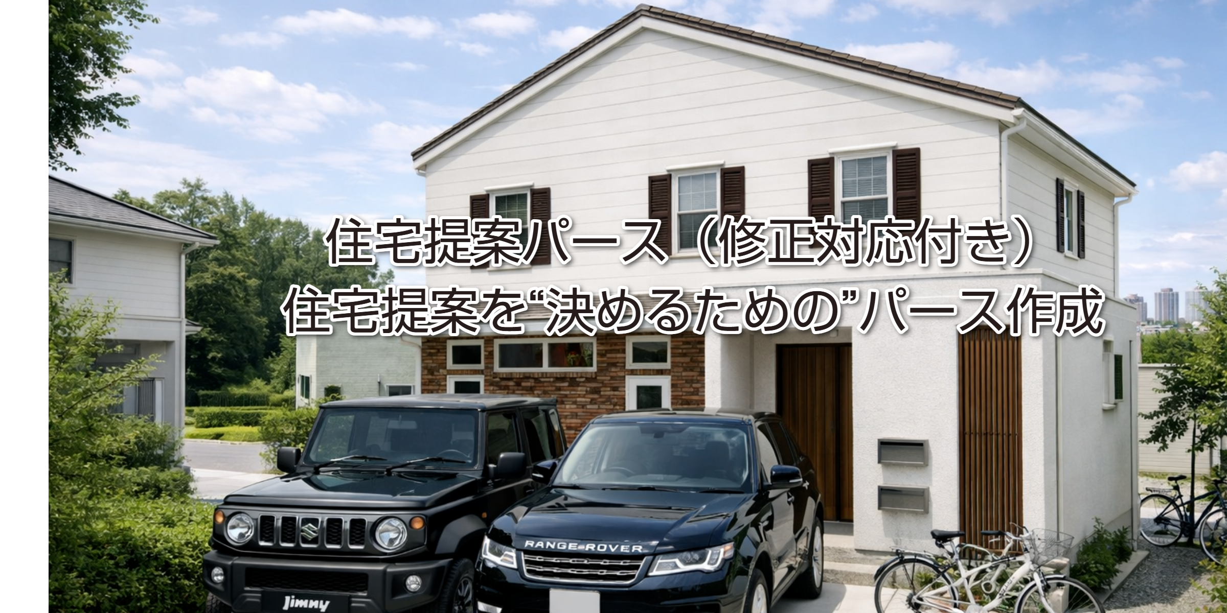 建築CADカラープレゼンシステムwalkinhomeを利用し、建築プレゼンボード・住宅プレゼンテーションを提供。 内観・外観・内装バース製作は外注で解決!